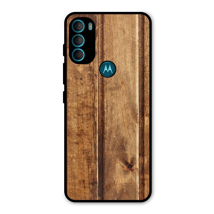 Classic Wood Print Metal Back Case for Moto G71 5G