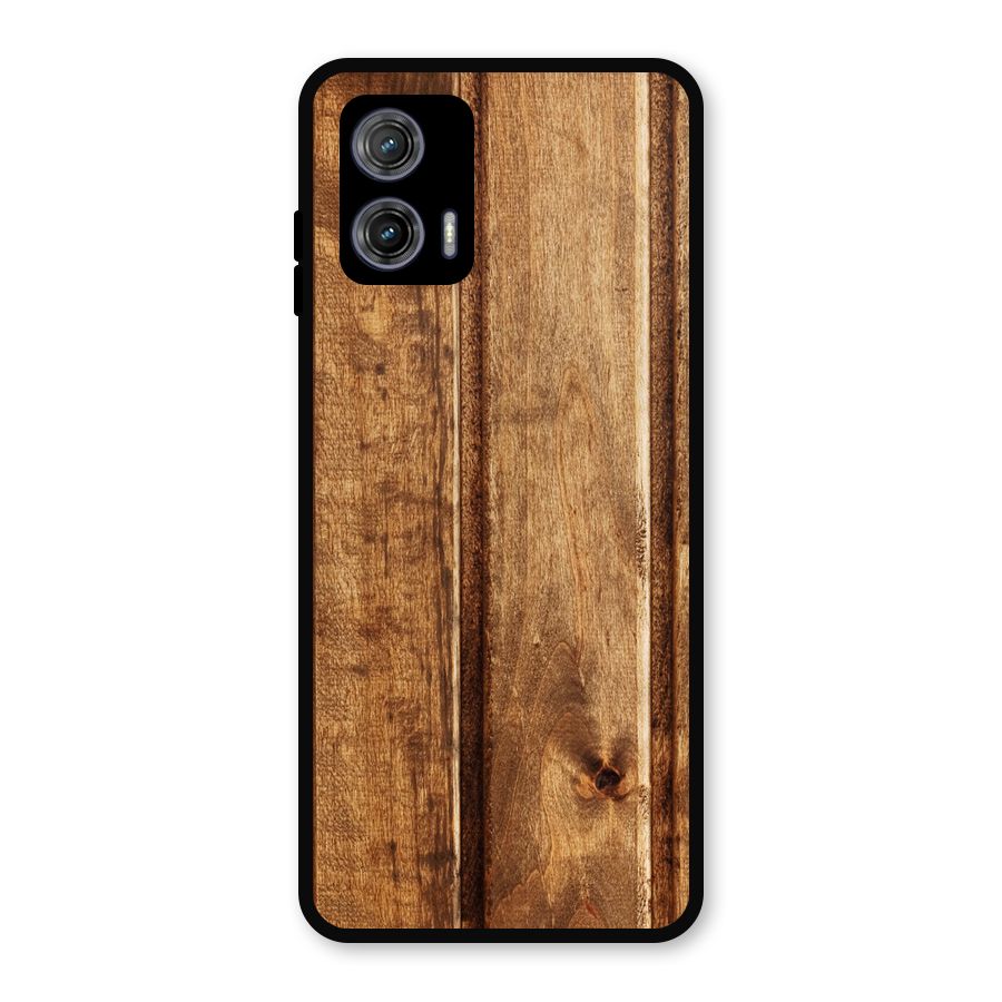 Classic Wood Print Metal Back Case for Moto G73