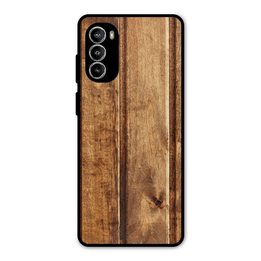Classic Wood Print Metal Back Case for Moto G82