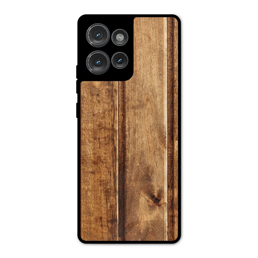 Classic Wood Print Metal Back Case for Motorola Edge 50