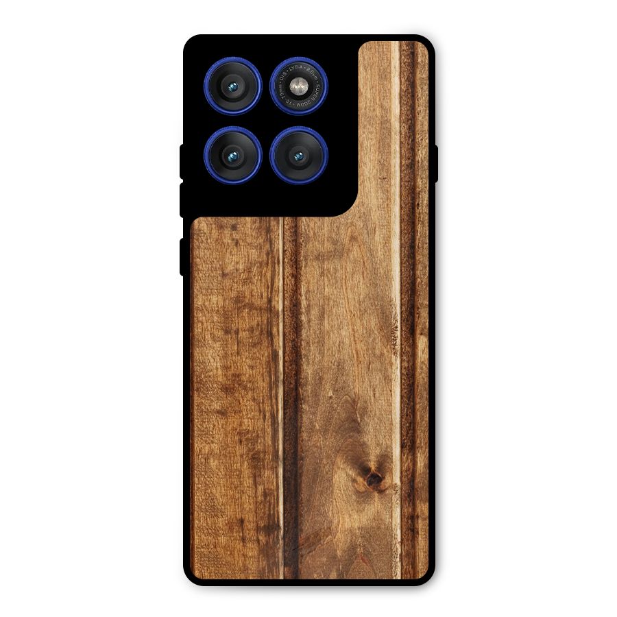 Classic Wood Print Metal Back Case for Motorola Edge 60 Pro