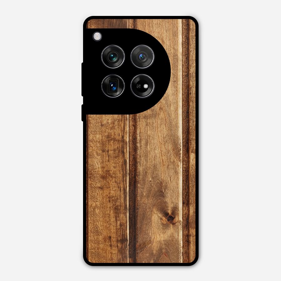 Classic Wood Print Metal Back Case for OnePlus 12