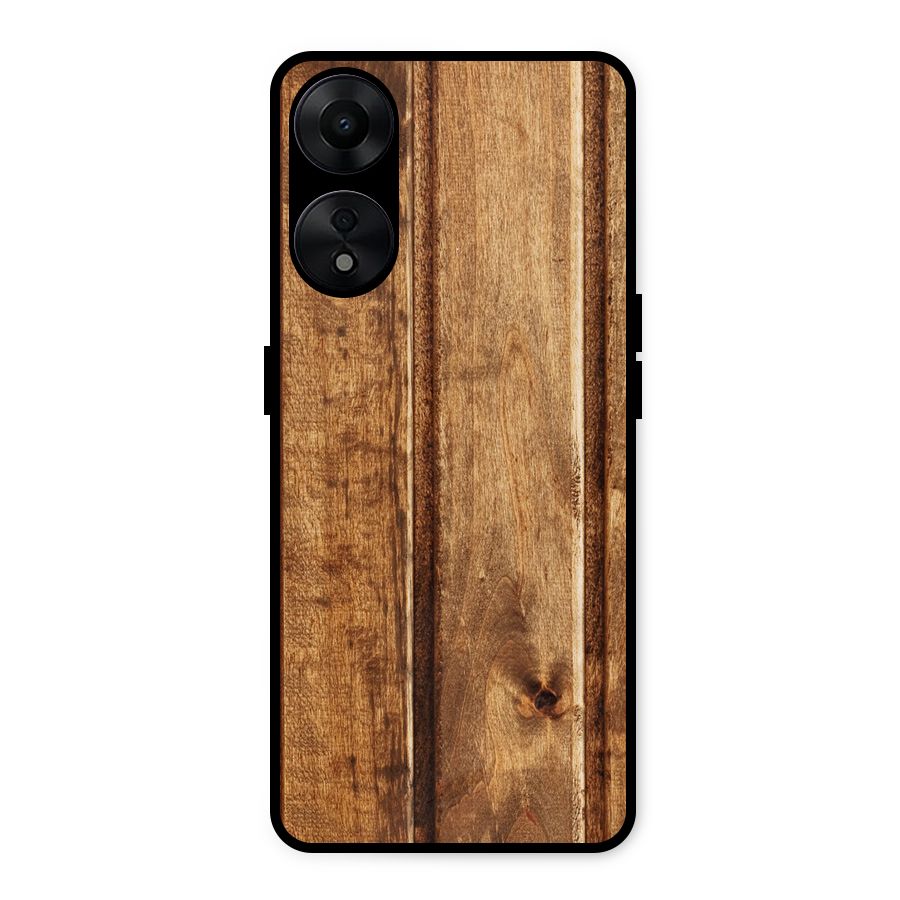 Classic Wood Print Metal Back Case for Oppo A78 5G