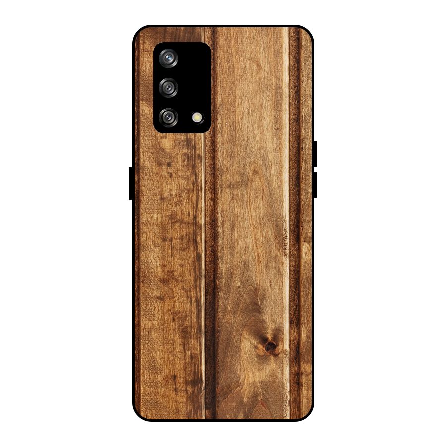 Classic Wood Print Metal Back Case for Oppo F19