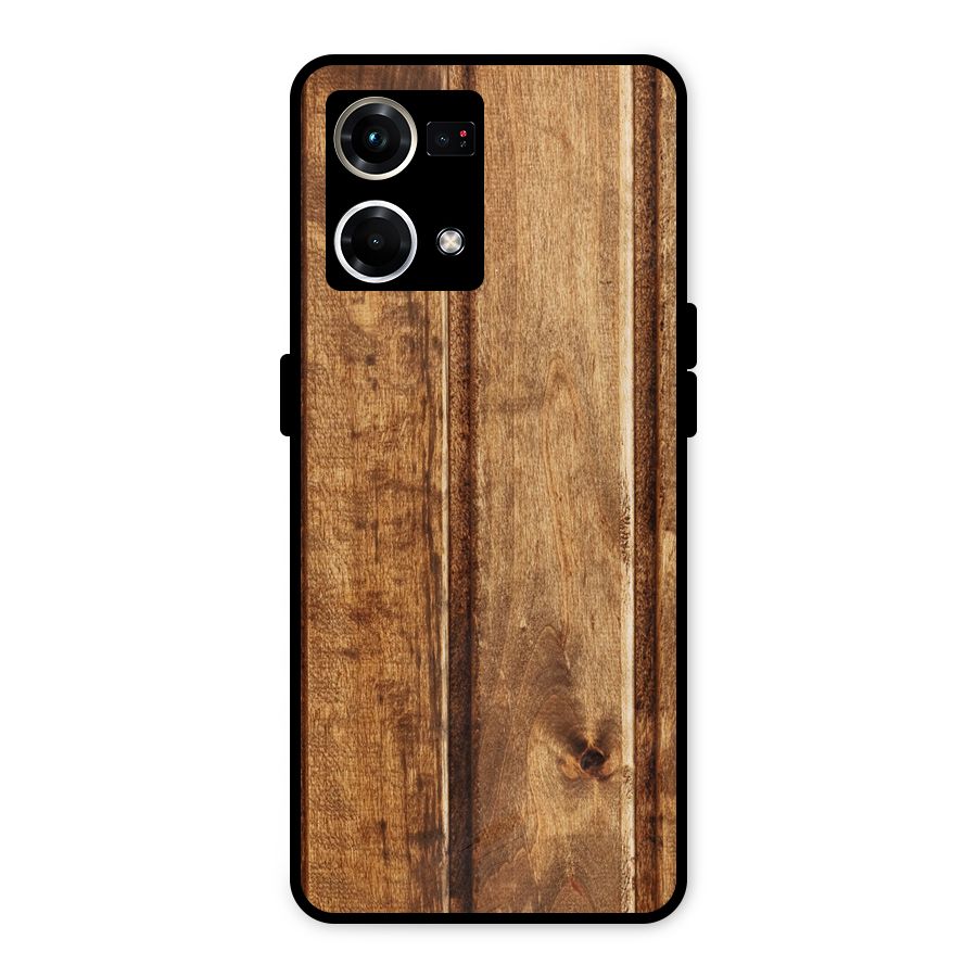 Classic Wood Print Metal Back Case for Oppo F21 Pro 4G