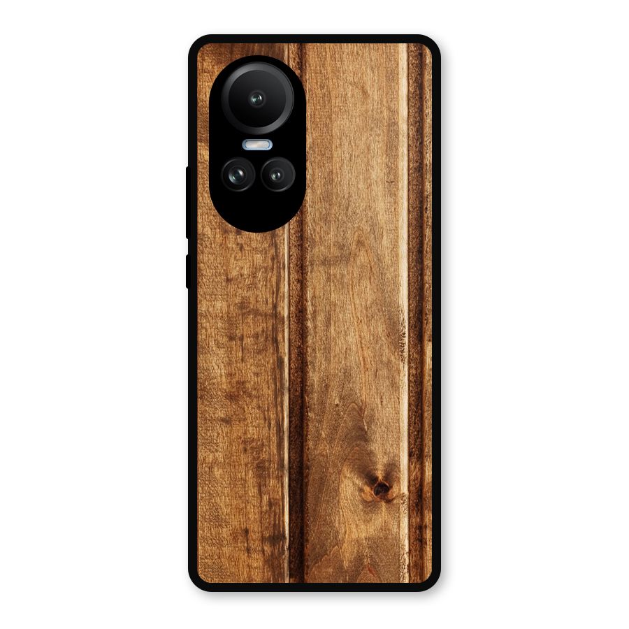 Classic Wood Print Metal Back Case for Oppo Reno10