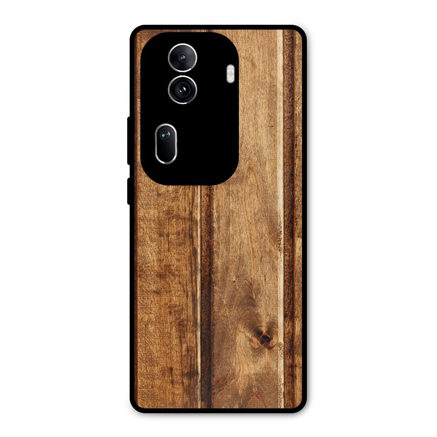 Classic Wood Print Metal Back Case for Oppo Reno11 Pro 5G