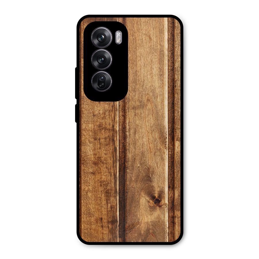 Classic Wood Print Metal Back Case for Oppo Reno12 Pro