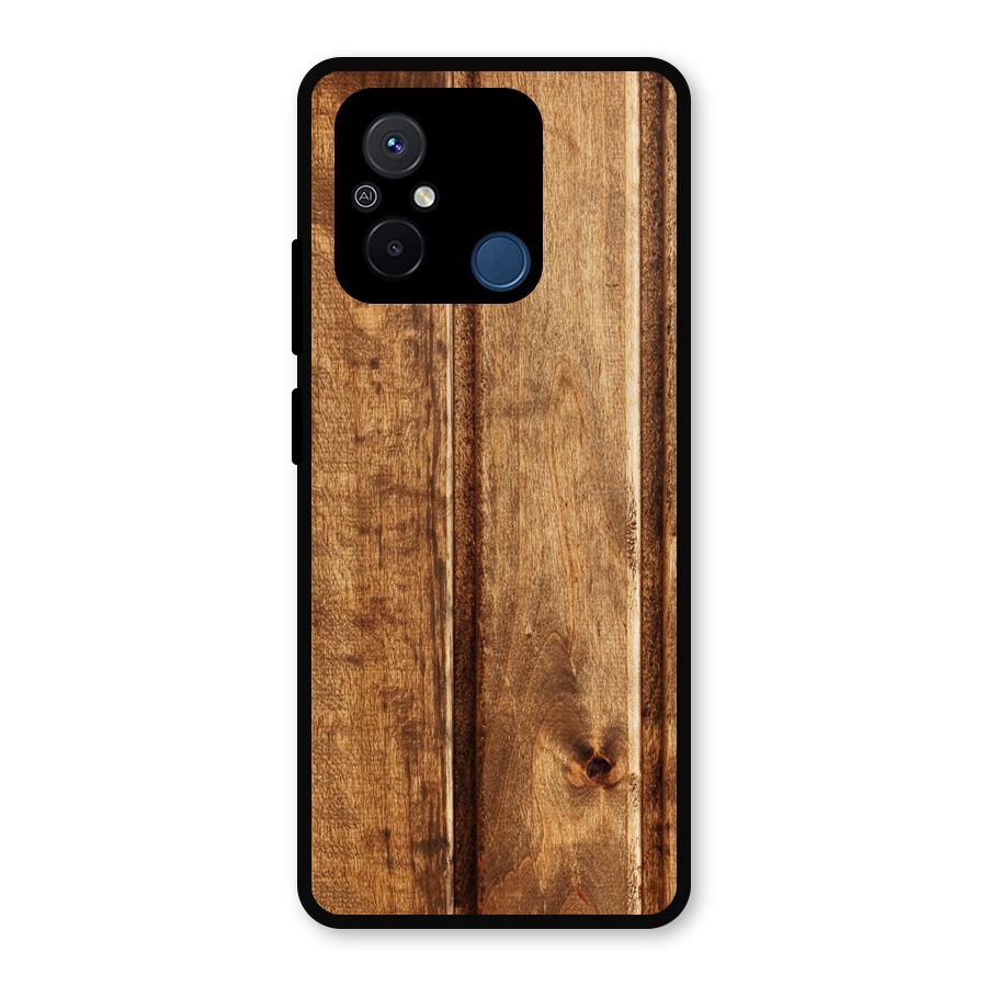 Classic Wood Print Metal Back Case for Poco C55