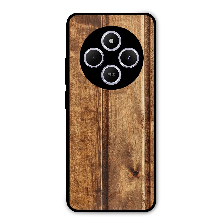 Classic Wood Print Metal Back Case for Poco C75 5G