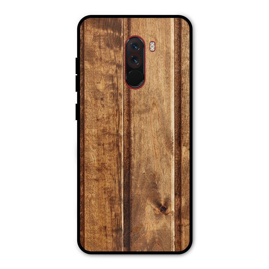 Classic Wood Print Metal Back Case for Poco F1