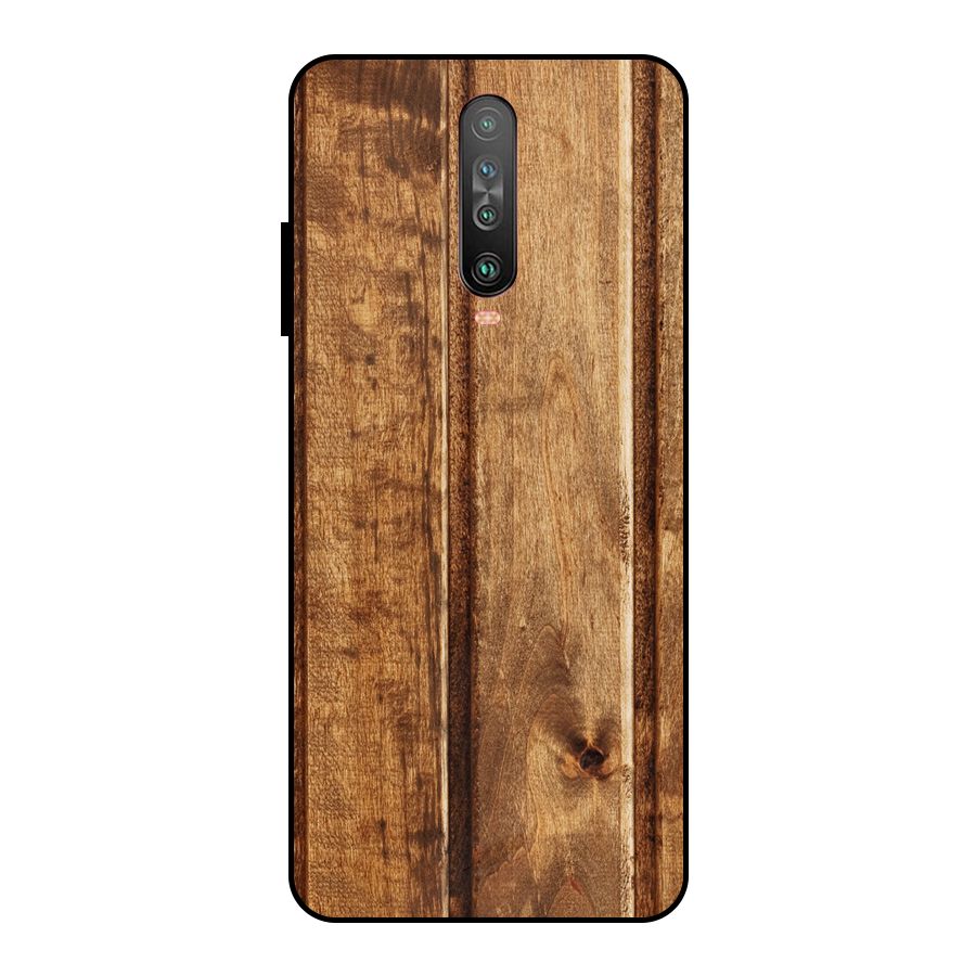 Classic Wood Print Metal Back Case for Poco X2