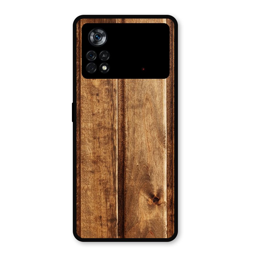 Classic Wood Print Metal Back Case for Poco X4 Pro 5G