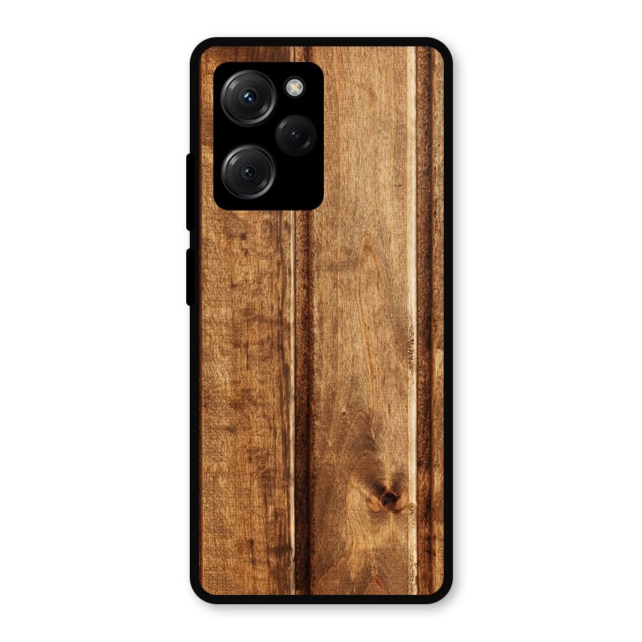 Classic Wood Print Metal Back Case for Poco X5 Pro