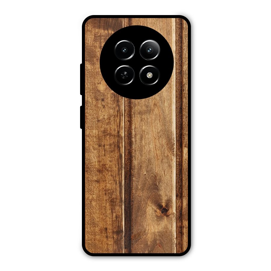 Classic Wood Print Metal Back Case for Realme 12 5G