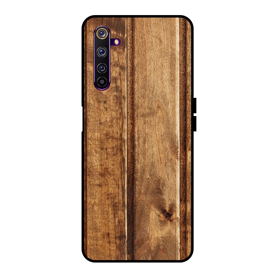 Classic Wood Print Metal Back Case for Realme 6 Pro
