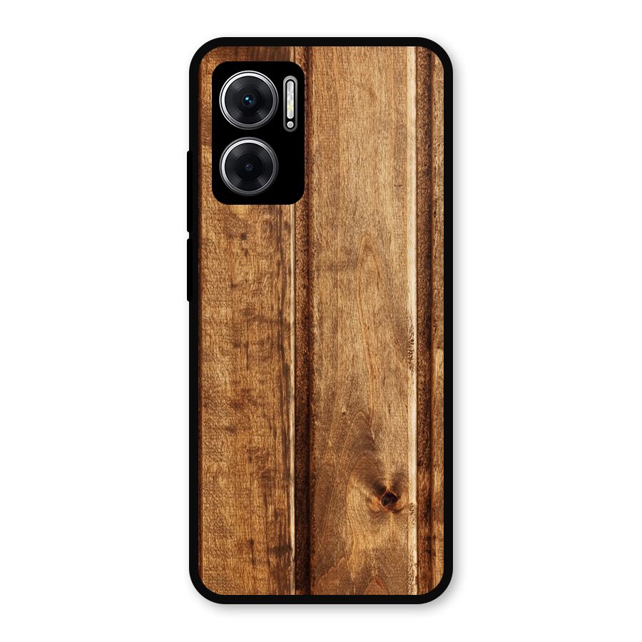 Classic Wood Print Metal Back Case for Redmi 11 Prime 5G