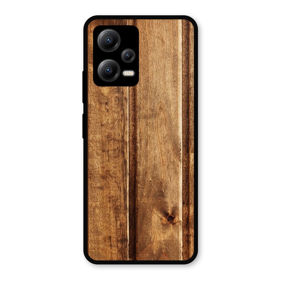 Classic Wood Print Metal Back Case for Redmi Note 12 5G