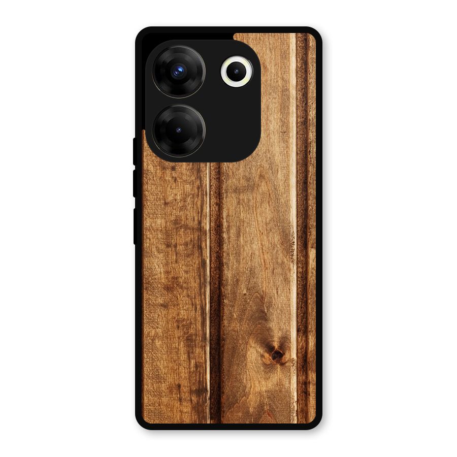 Classic Wood Print Metal Back Case for Tecno Camon 20
