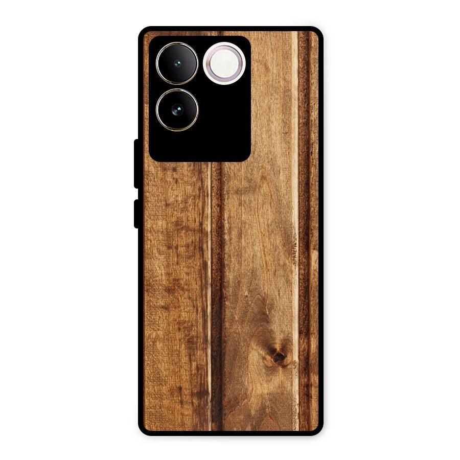 Classic Wood Print Metal Back Case for Vivo T2 Pro