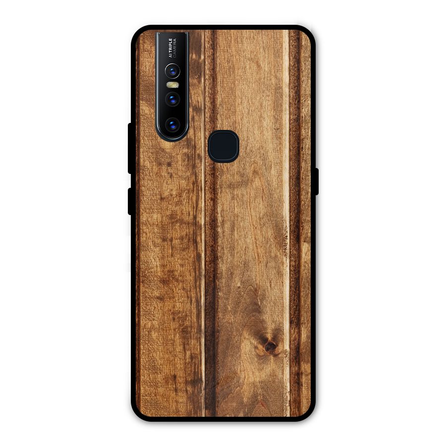 Classic Wood Print Metal Back Case for Vivo V15