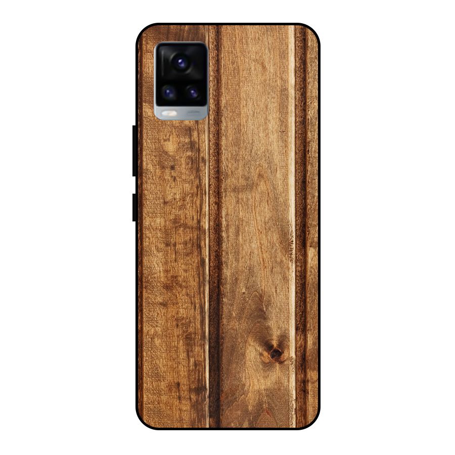 Classic Wood Print Metal Back Case for Vivo V20 2021