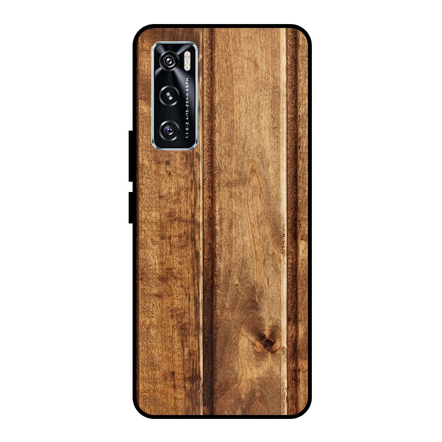 Classic Wood Print Metal Back Case for Vivo V20 SE