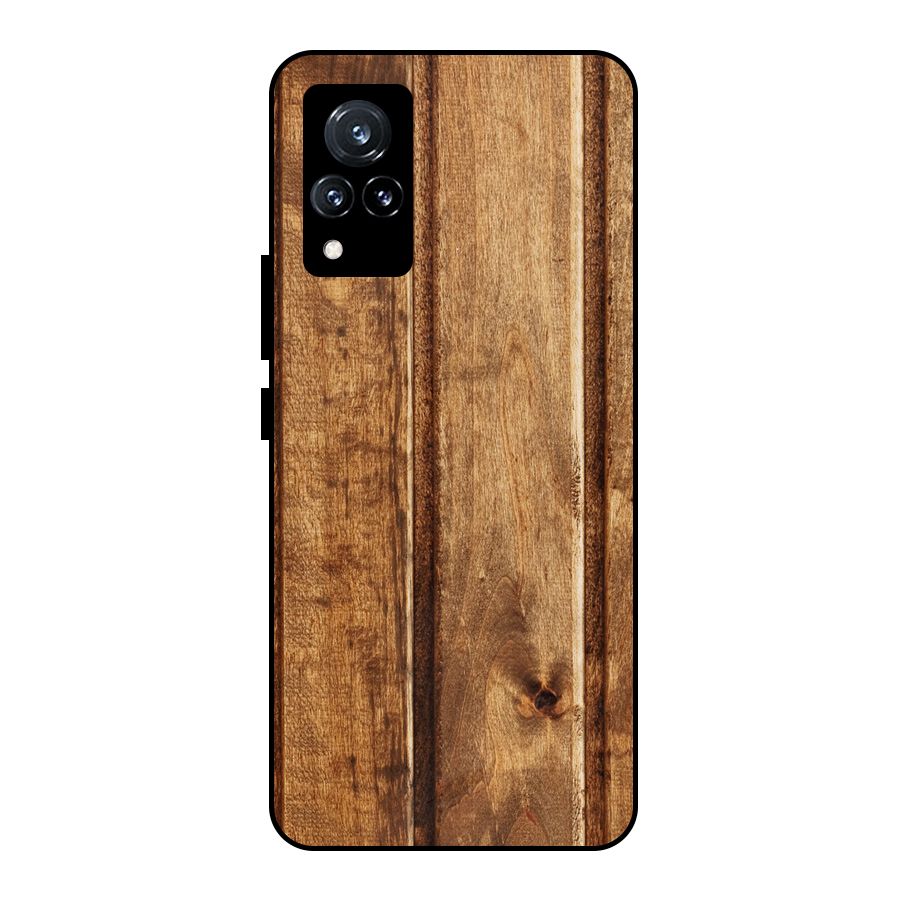 Classic Wood Print Metal Back Case for Vivo V21 5G