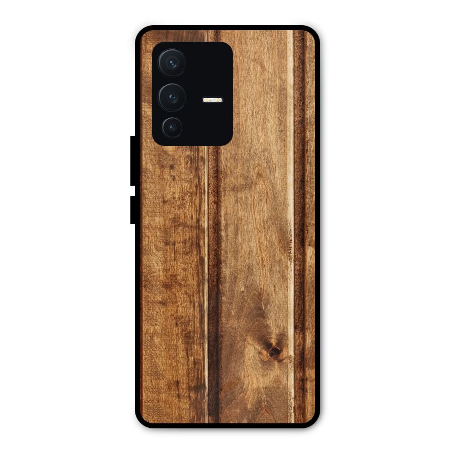 Classic Wood Print Metal Back Case for Vivo V23 Pro