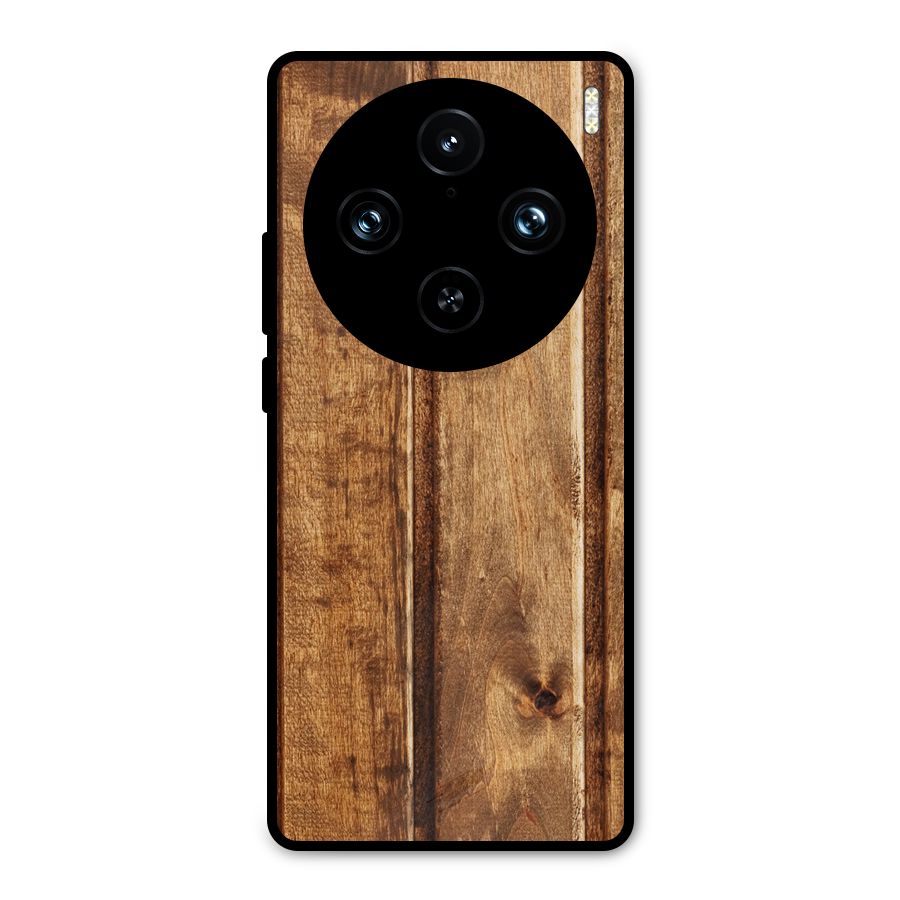 Classic Wood Print Metal Back Case for Vivo X100 Pro