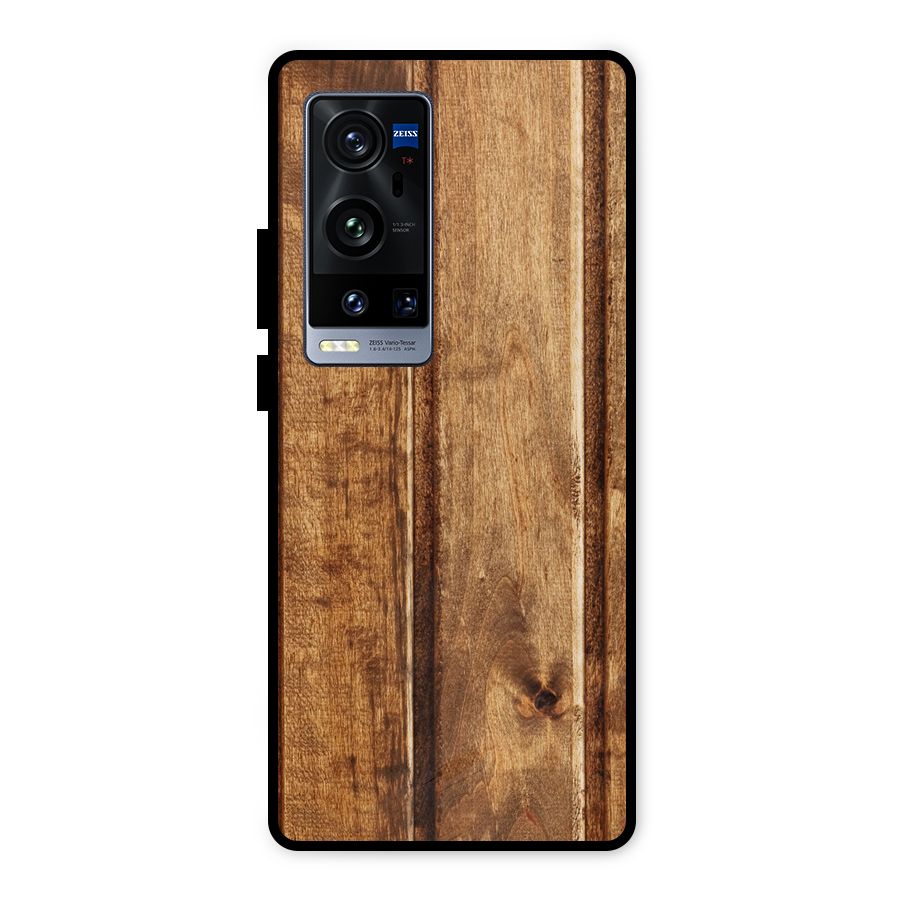 Classic Wood Print Metal Back Case for Vivo X60 Pro Plus