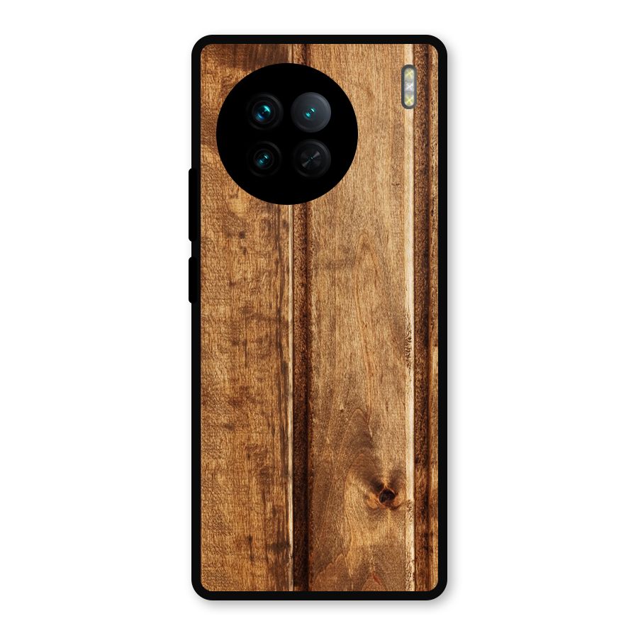 Classic Wood Print Metal Back Case for Vivo X90