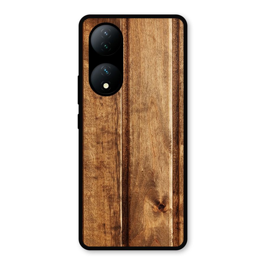 Classic Wood Print Metal Back Case for Vivo Y100a