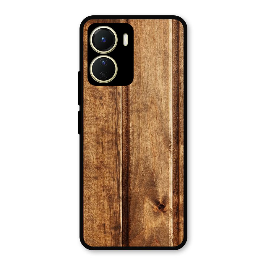 Classic Wood Print Metal Back Case for Vivo Y16