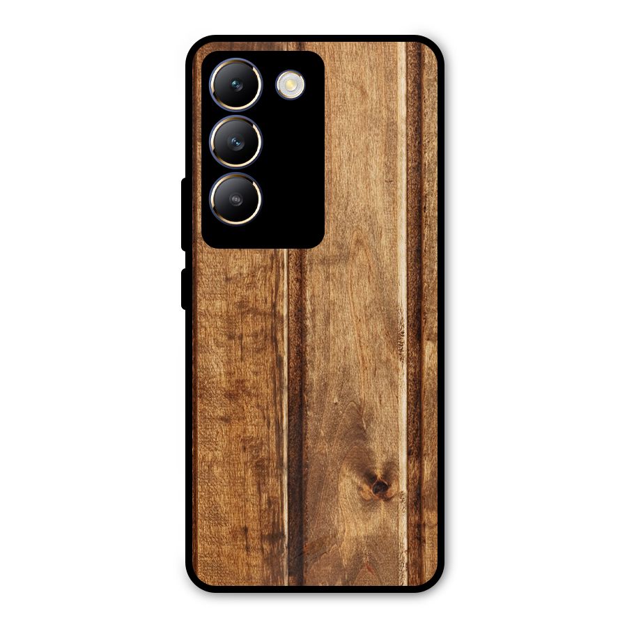 Classic Wood Print Metal Back Case for Vivo Y200e