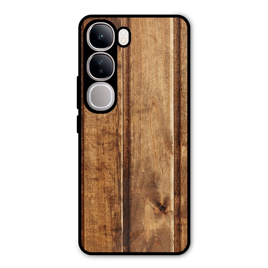 Classic Wood Print Metal Back Case for Vivo Y300