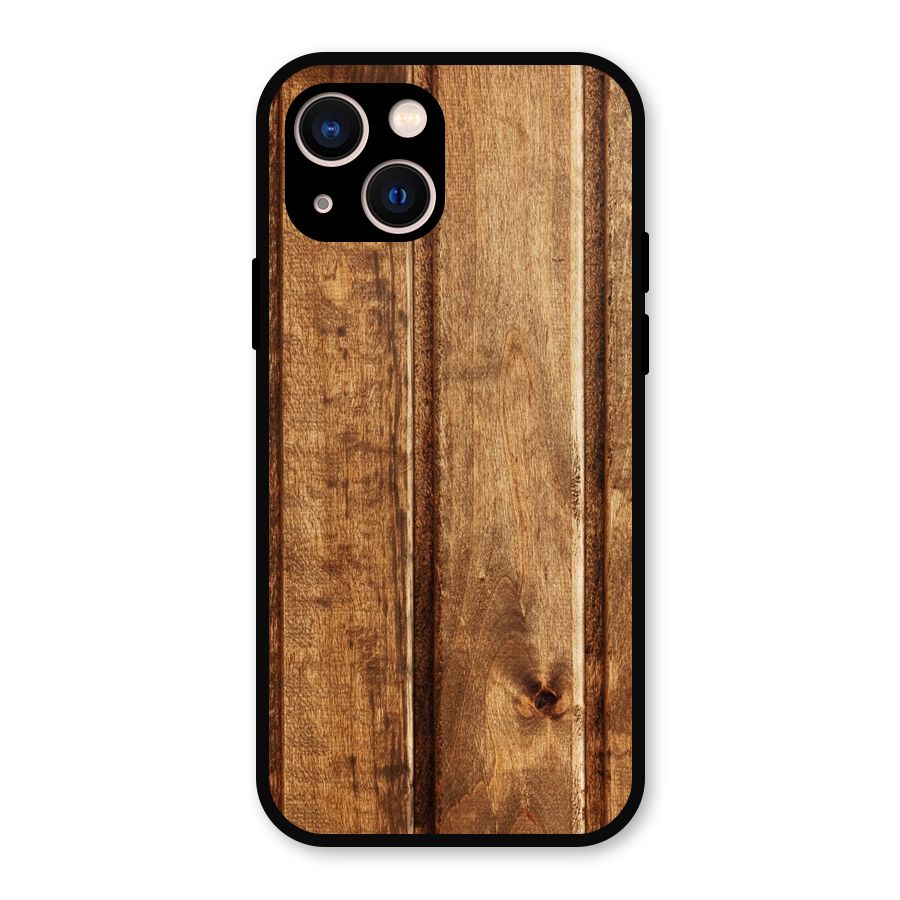 Classic Wood Print Metal Back Case for iPhone 13