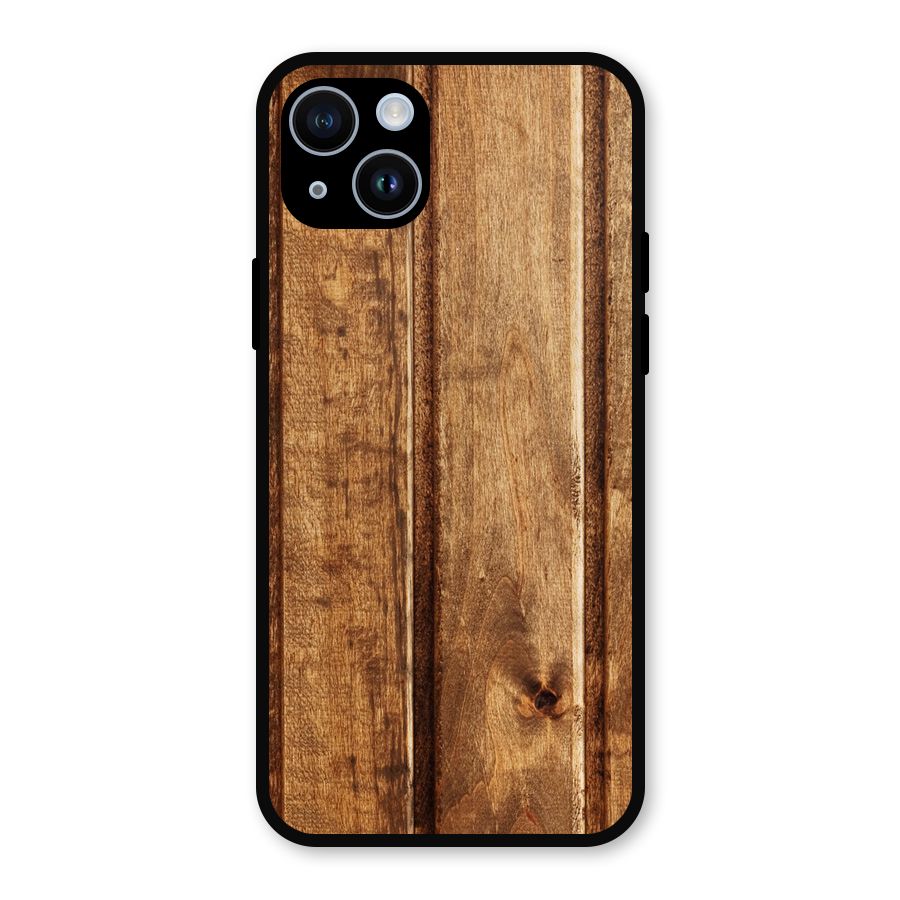 Classic Wood Print Metal Back Case for iPhone 14