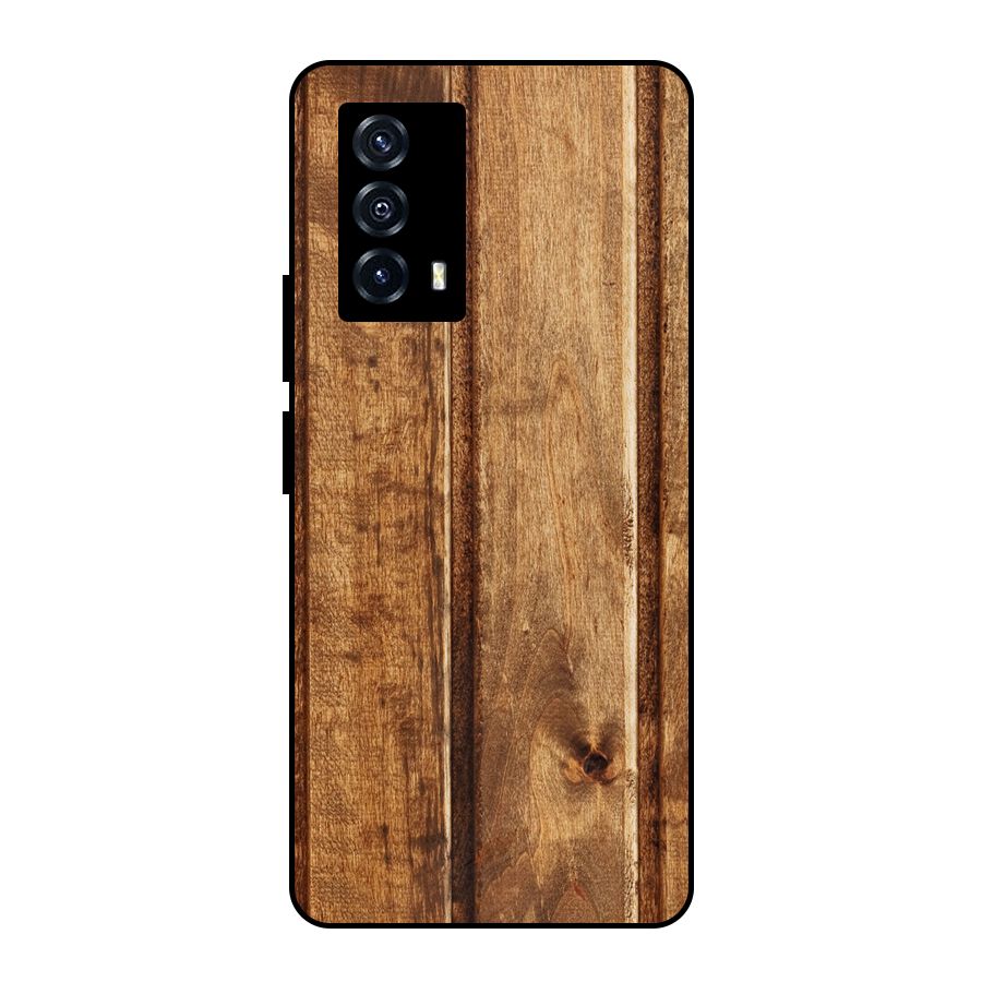 Classic Wood Print Metal Back Case for iQOO Z5