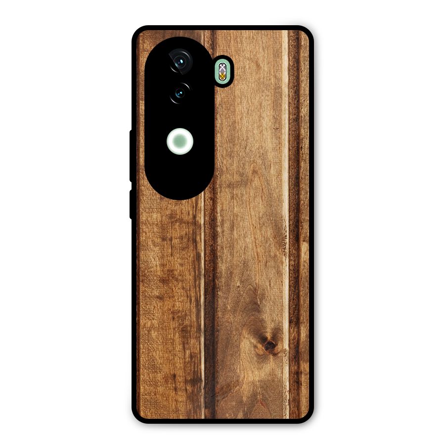 Classic Wood Print Metal Back Case for iQOO Z9s