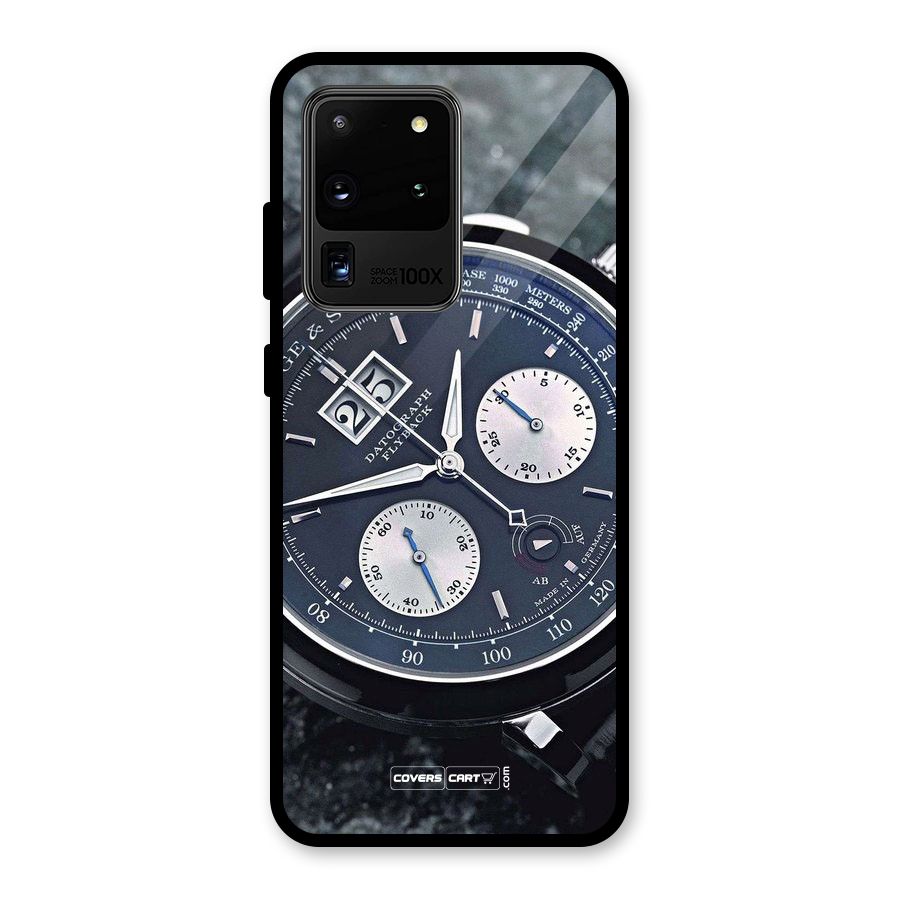 Classic Wrist Watch Glass Back Case for Galaxy S20 Ultra