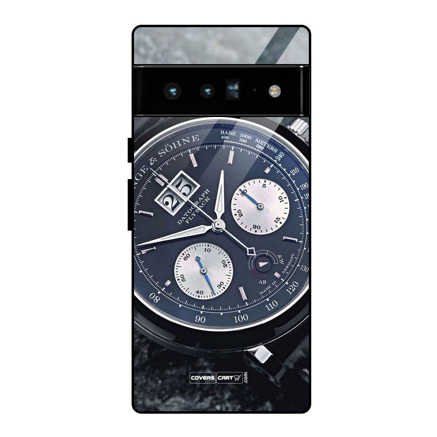 Classic Wrist Watch Glass Back Case for Google Pixel 6 Pro