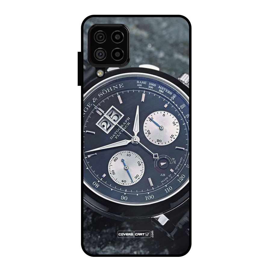 Classic Wrist Watch Metal Back Case for Galaxy A22 4G