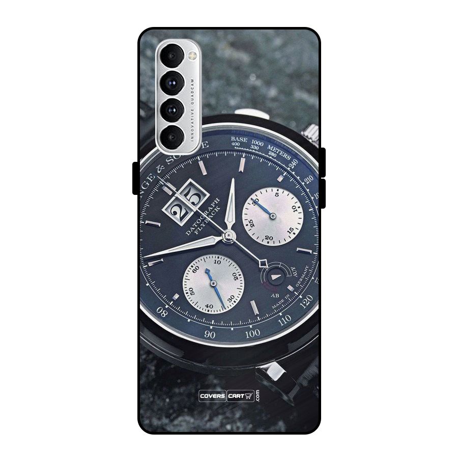 Classic Wrist Watch Metal Back Case for Oppo Reno4 Pro