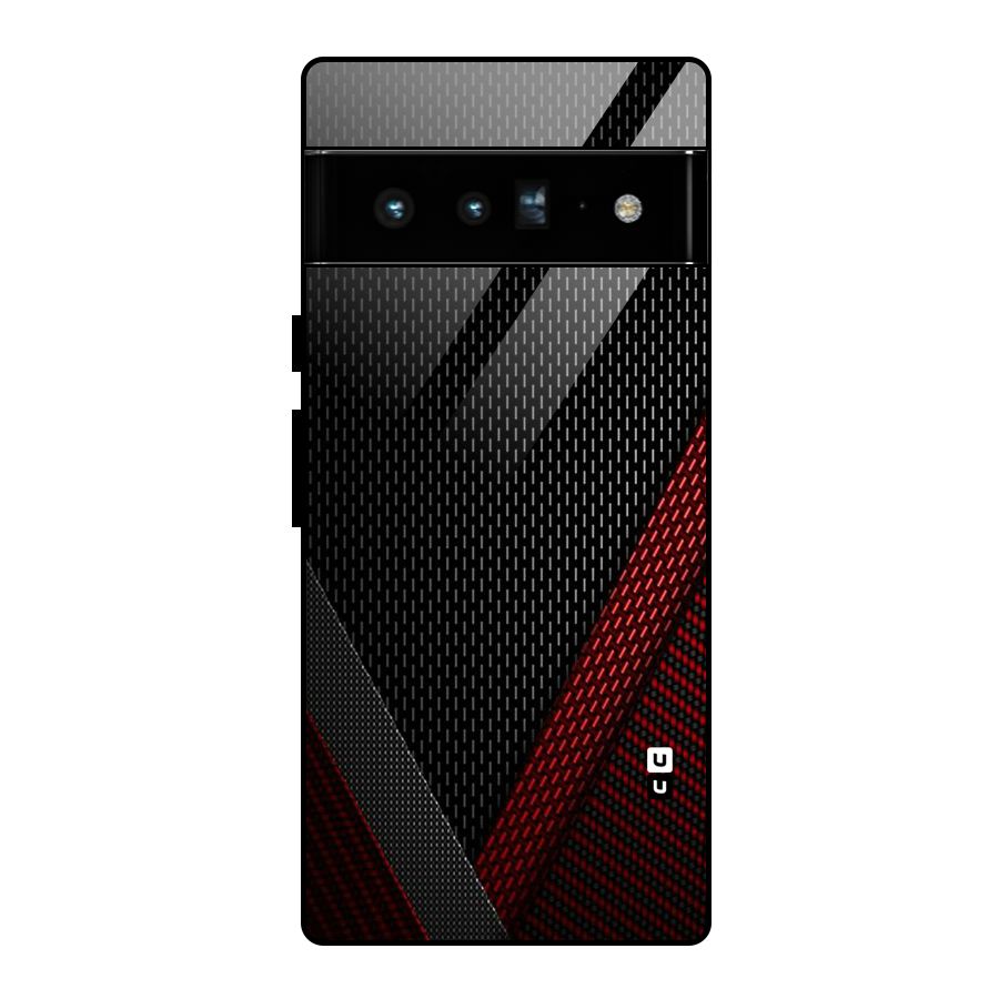 Classy Black Red Design Glass Back Case for Google Pixel 6 Pro