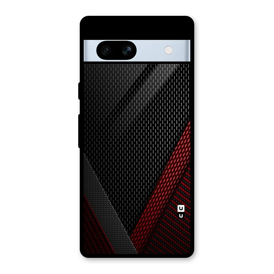 Classy Black Red Design Glass Back Case for Google Pixel 7a