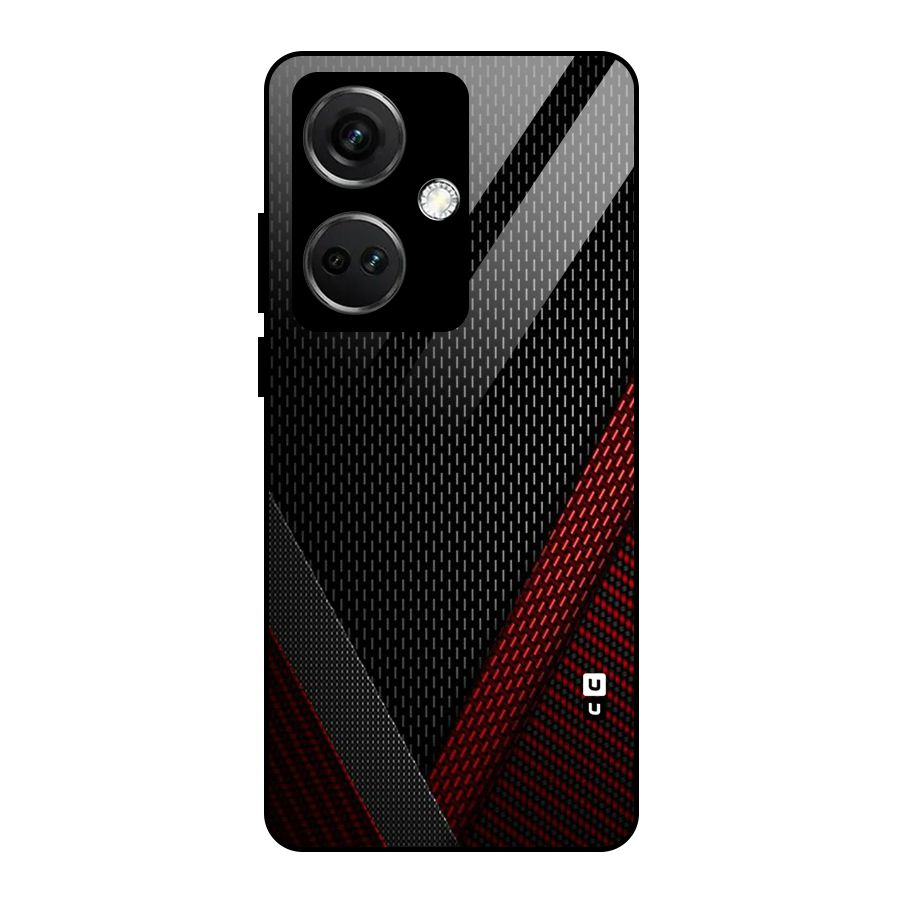 Classy Black Red Design Glass Back Case for OnePlus Nord CE 3 5G