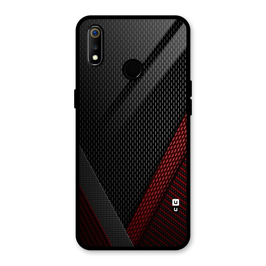 Classy Black Red Design Glass Back Case for Realme 3i