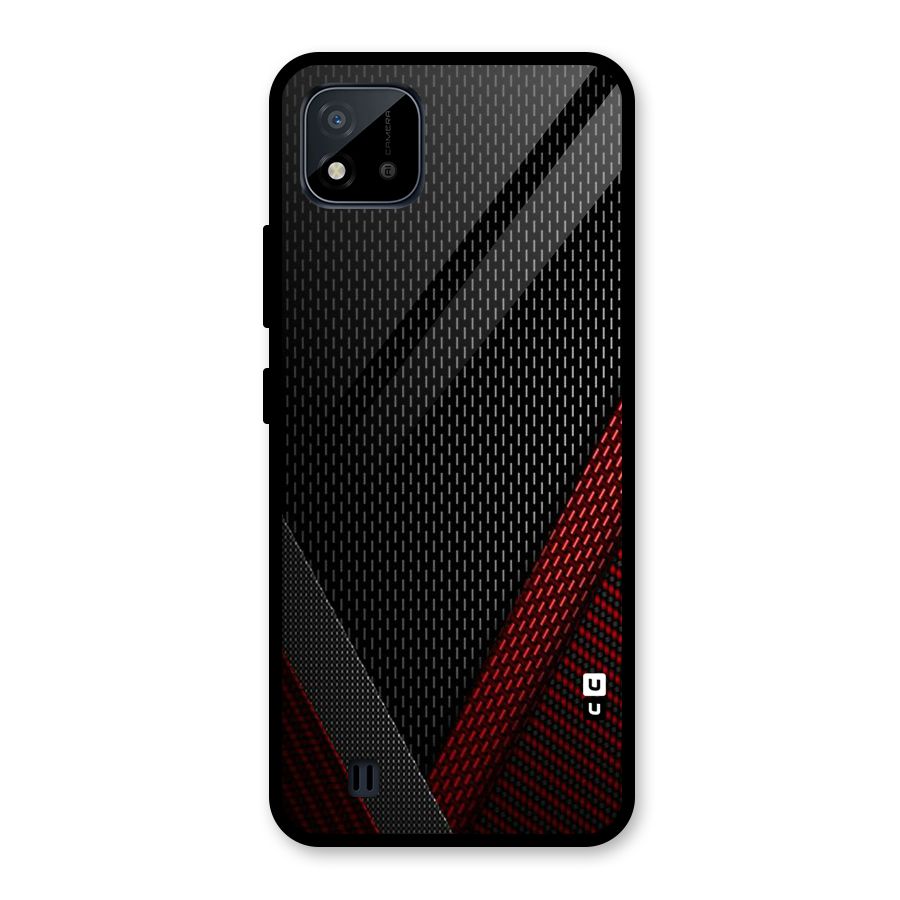 Classy Black Red Design Glass Back Case for Realme C11 2021