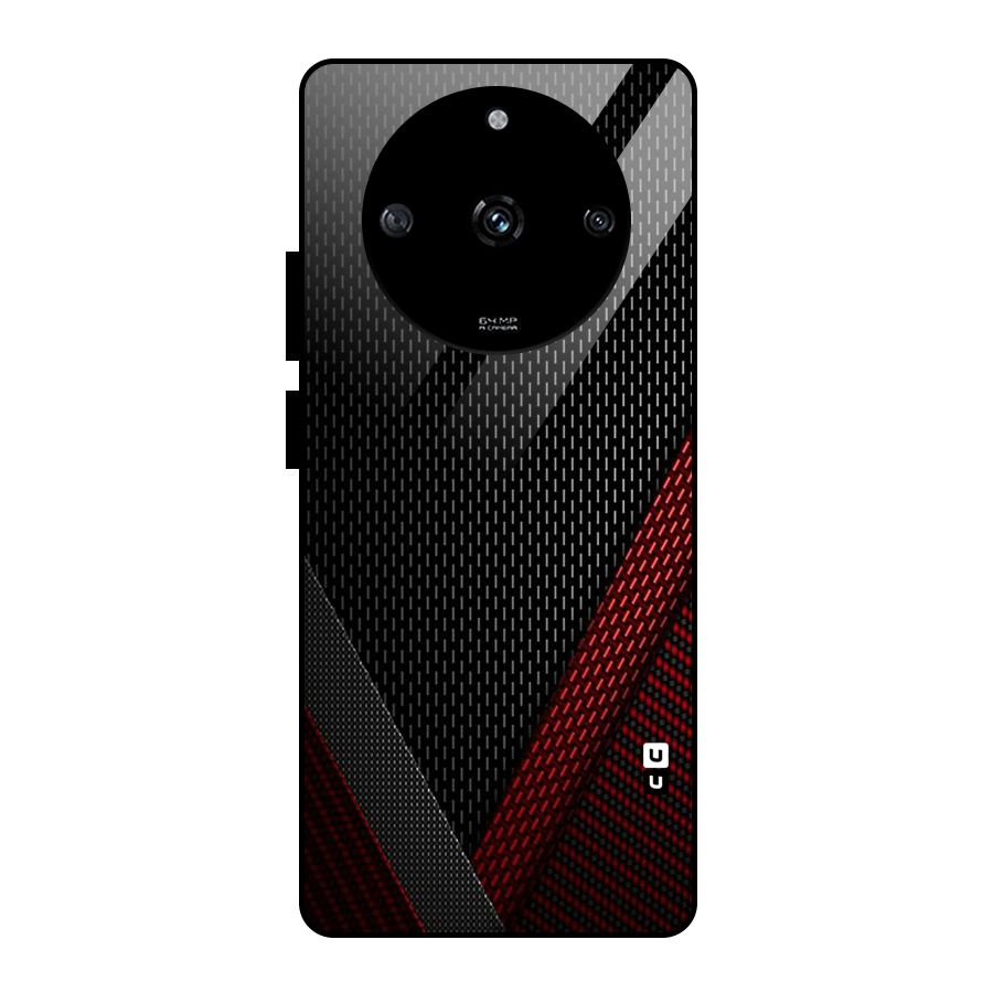 Classy Black Red Design Glass Back Case for Realme Narzo 60 5G